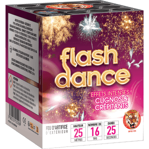 Compact FLASH DANCE – 16 Coups Effets Argentés et Dorés Clignotants - La Boutique De L'artificier