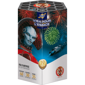 Compact VISA POUR L’ESPACE – 19 Comètes et Bombettes Multicolores - La Boutique De L'artificier