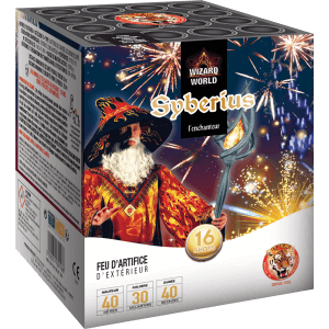 P162116 - Compact SYBERIUS – 16 Shots Effets Bleus Saphir et Kamuro Or Argent