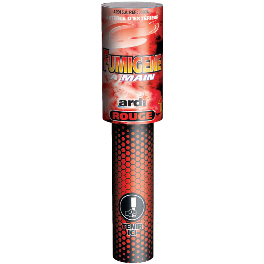 33024 - FUMIGÈNE À MAIN ROUGE 45sec