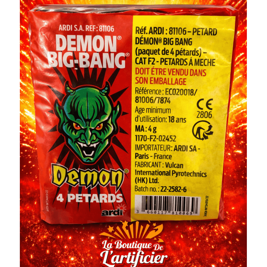 81106 - 4 PÉTARDS BIG BANG DÉMON BISON 2