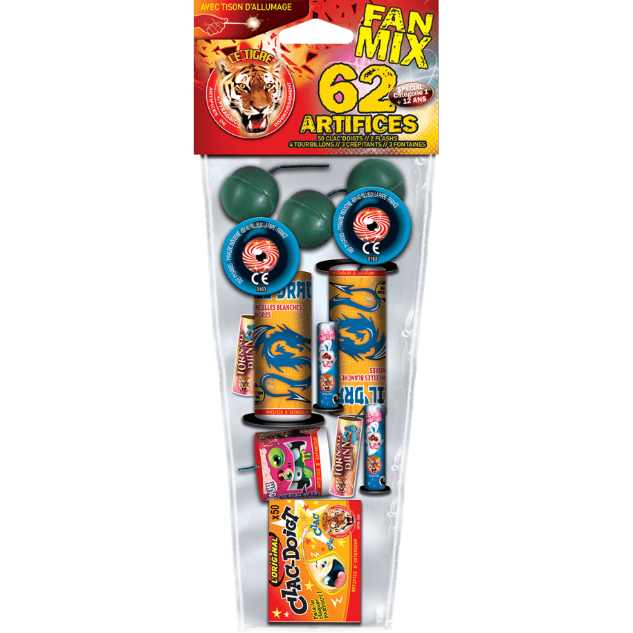 P166069 - FAN MIX – Assortiment de 62 Petits Artifices Festifs F1