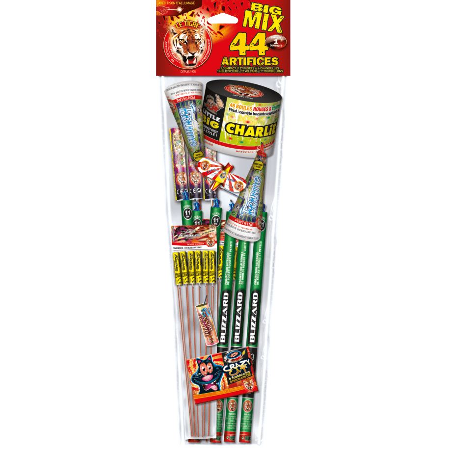 P154430 - BIG MIX – Assortiment de 44 Artifices Variés F2