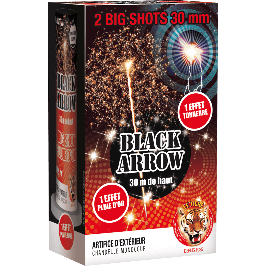 P151206 - Black Arrow – Chandelles Monocoups 30 mm Pluie d’Or et Tonnerre F2