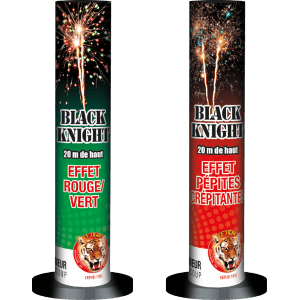 P151527 - Black Knight – 4 Chandelles Monocoups 20 mm Comètes et Pivoines F2