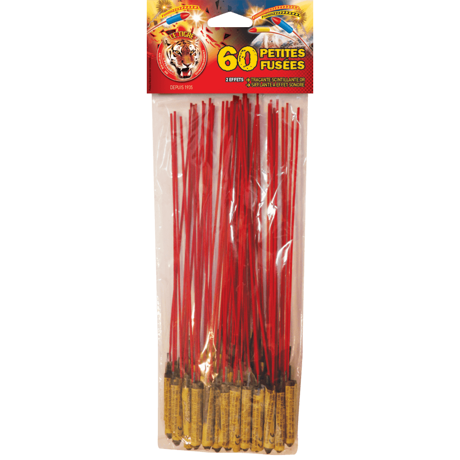 P154427 - Mix 60 Mini-Fusées – 60 Fusées Sifflantes Jet Boum et Cyclamen F2