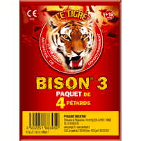 P166305 - Bison N°3 – Paquet de 4 Pétards Must-Have Le Tigre Pyragric F2