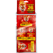 P167233 - Sachet 48 Pétards Le Tigre Pyragric – Assortiment Bison N°0, N°1 + E-4 F2