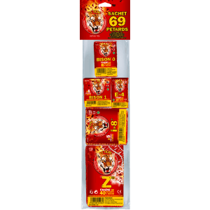 P159923 - Sachet 69 Pétards Le Tigre Pyragric – Assortiment Best Of (Bison, E-4, Z) F3