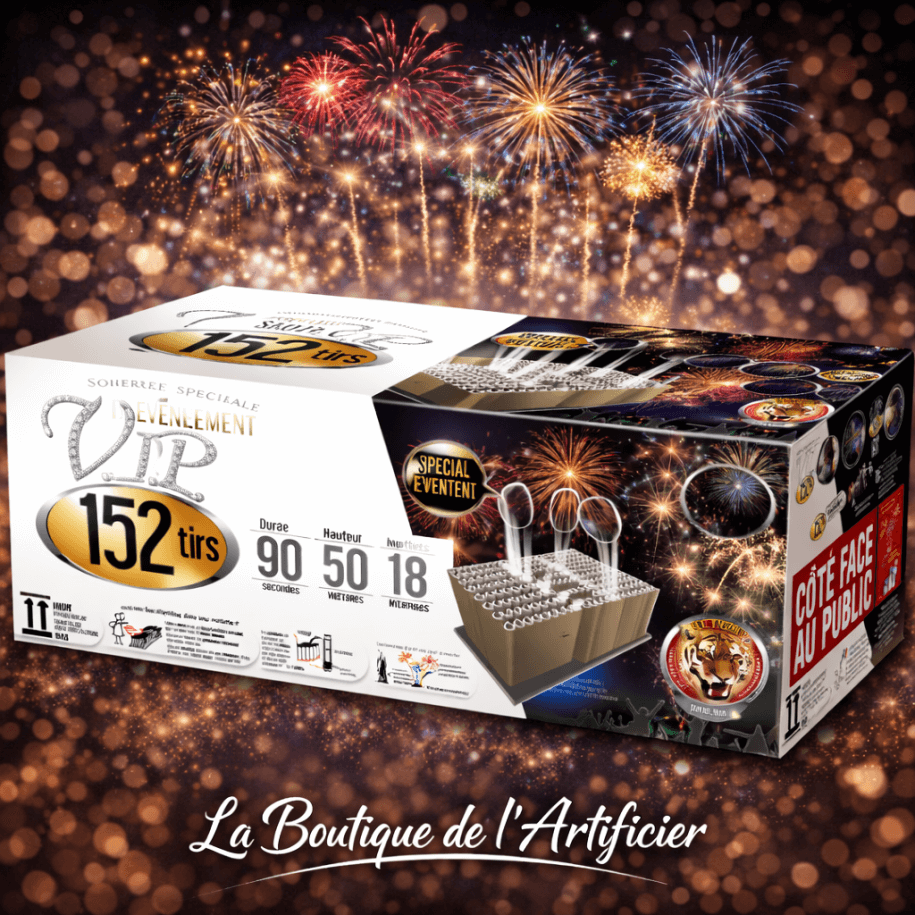 P154134 - Feu d’artifice automatique Soirée V.I.P. 152 tirs – 90 sec – Batterie spectacle F2