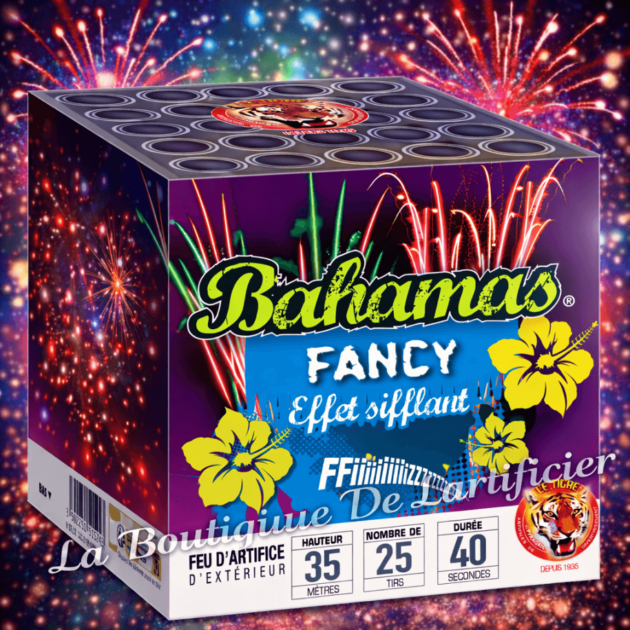 Compact BAHAMAS FANCY – Comètes Traçantes Sifflantes et Tourbillonnantes - La Boutique De L'artificier